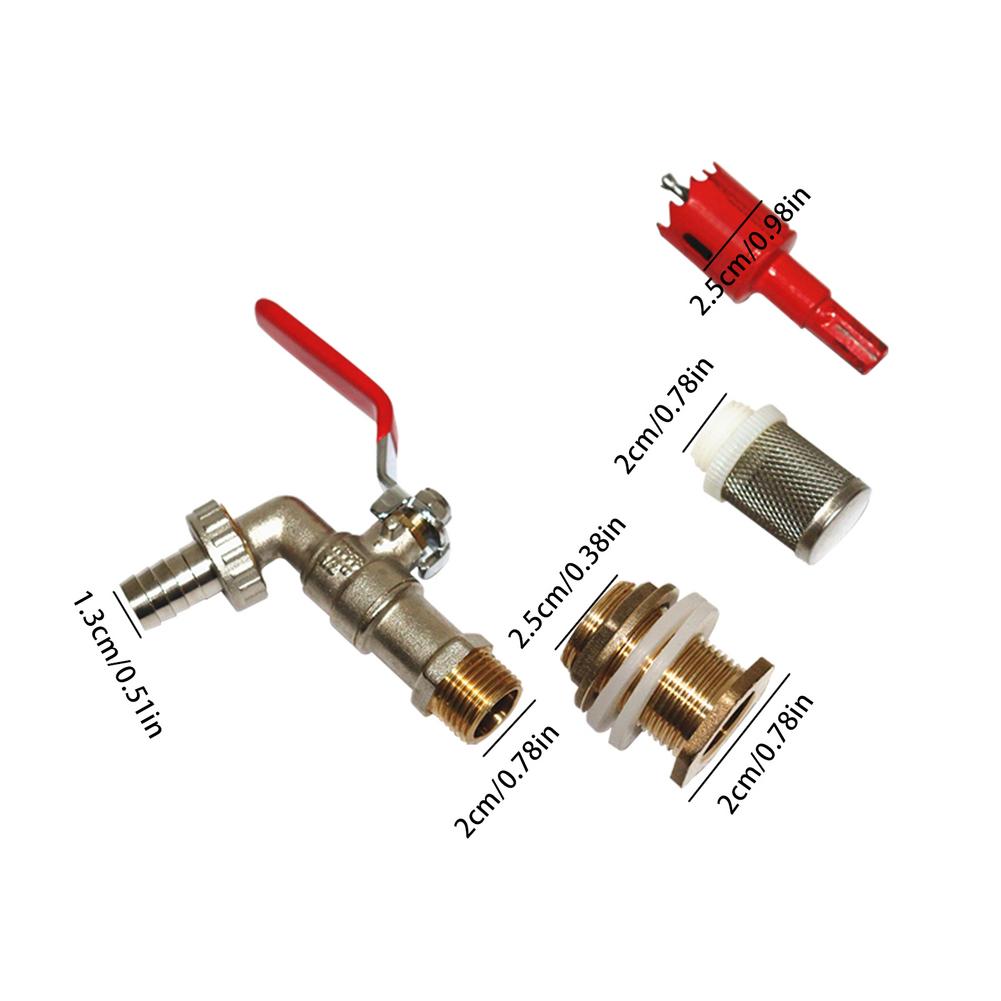 

IBC Ton Barrel Joint Accessories Ton Barrel Alloy Switch Ton Barrel Brass Faucet 4 Points With Filter For Garden Irrigation