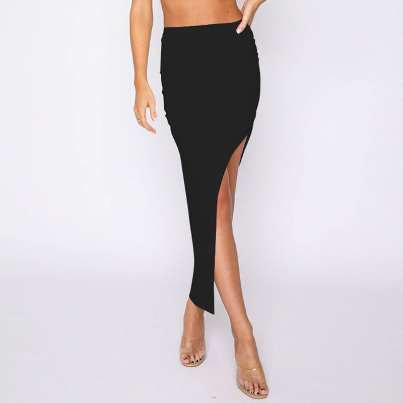 

Новая асимметричная юбка макси с драпировкой Новое поступление Асимметричная плиссированная юбка Black L