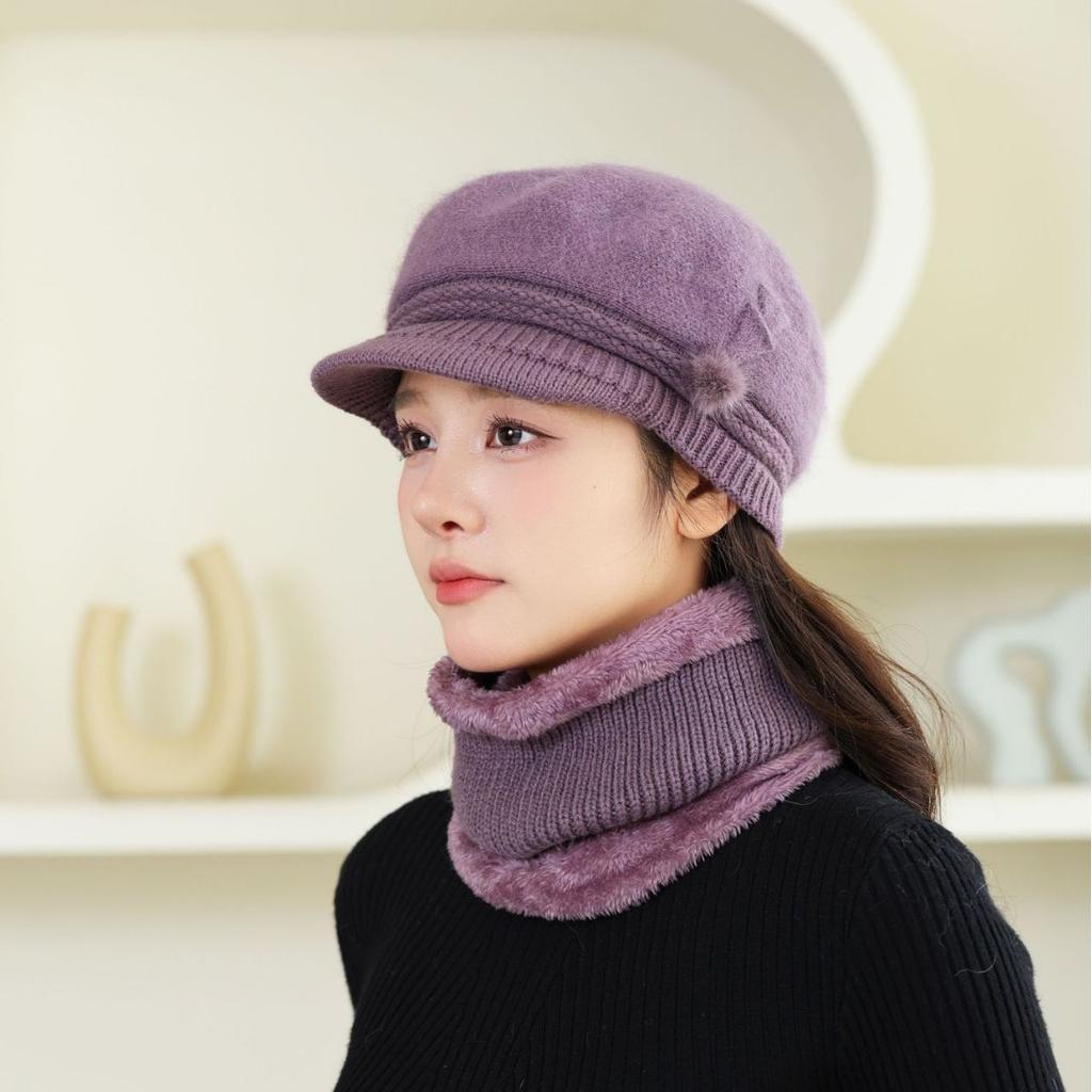 Women's Hats with Thickened Warm Plush Baseball Caps for Autumn and Winter Casual Ear Protection Plus Velvet Versatile Mother Hats