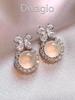 Bow And Flower Earrings For Women,design, High-end Faux Chalcedony Earrings