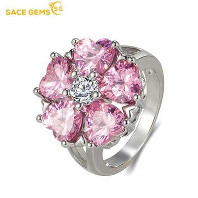 Classic Copper Alloy Zircon Ring Ladies Jewelry Wedding Promise Party Gift