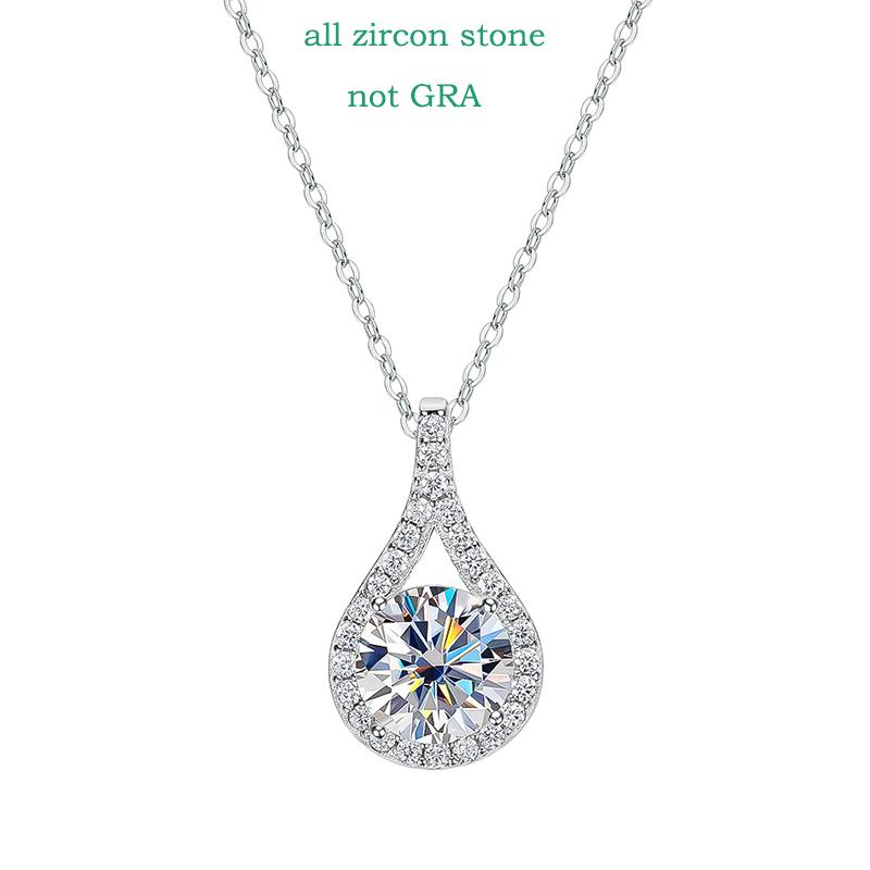 

Smyoue 1-5ct Real Moissanite Necklace for Women Sparkling S925 Silver Jewelry Water Drop Pendant Girls Birthday Gift 1CT