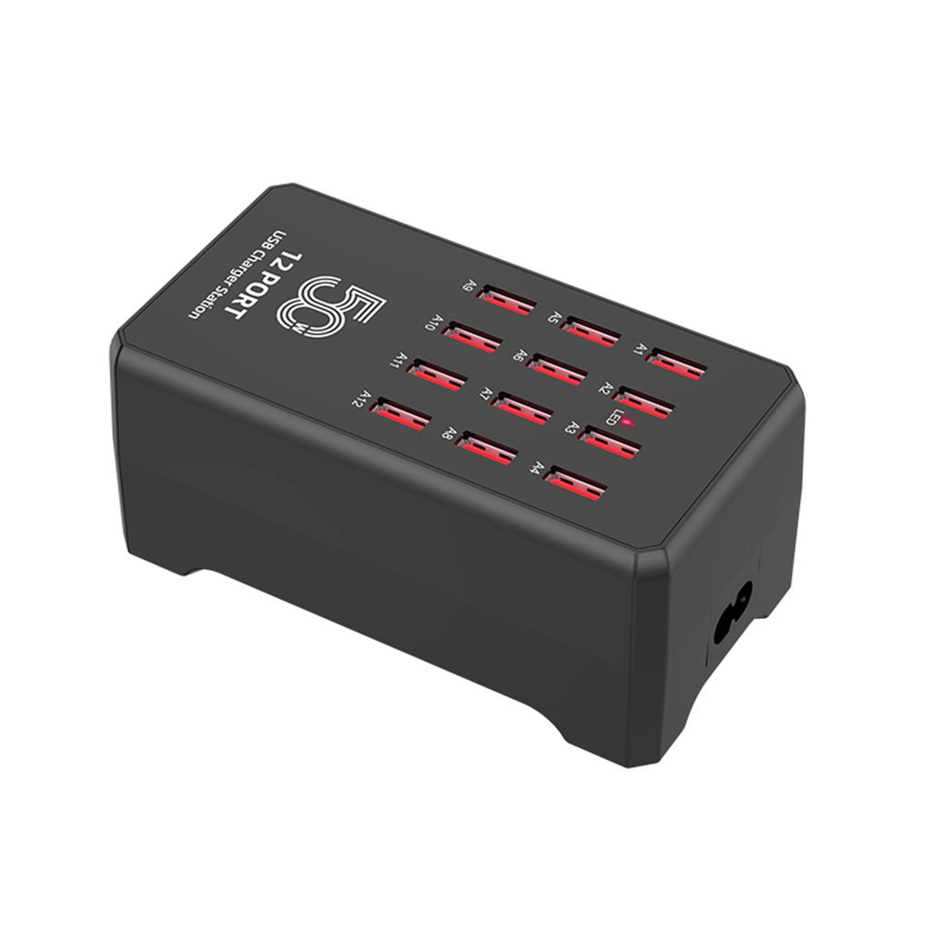 12 Anschlüsse USB-Ladestationen 50W Tragbar für Mehrere Geräte Mehrschichtiger Schutz