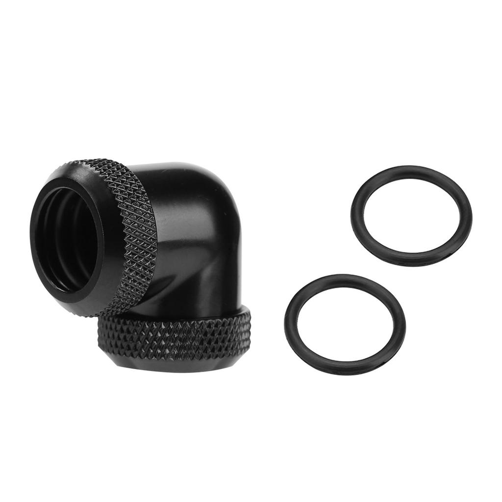 14mm OD DIY Twist 90 Degree Elbow Dual Hard Pipe Tube Connector Water Liquid Cooling
