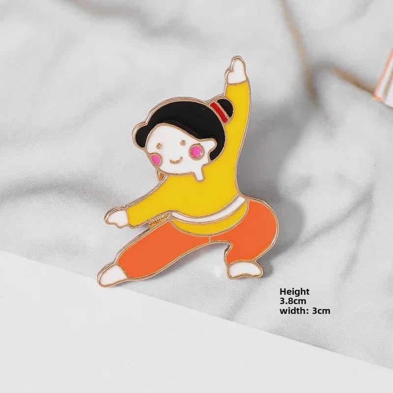Creative Kung Fu Cartoon Brooch - Personalized Schoolbag Pendant Accessory