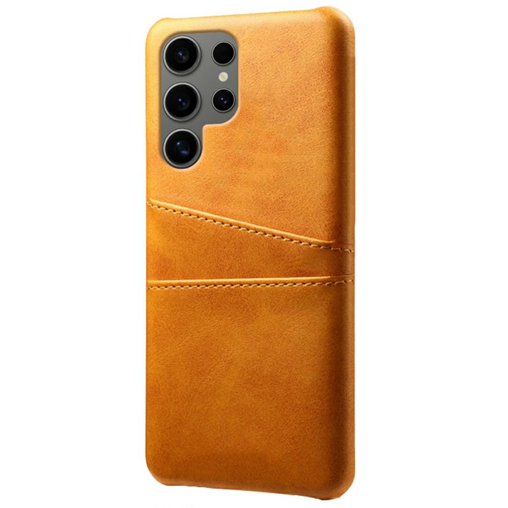 

For Samsung Galaxy S25 Ultra Case Dual Card Slots PU Leather+Hard PC Phone Cover Red