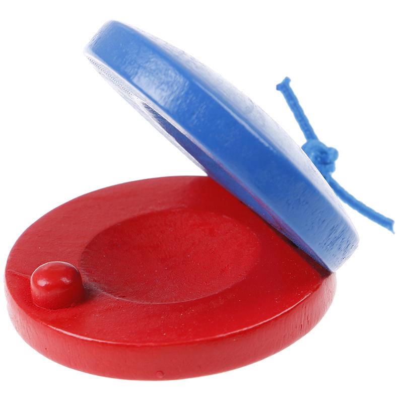 Wooden Castanets Kid Children Toy Wood Percussion Flamenco Musical Instrument