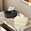 Ceramic Tissue Box Geometric Fold Superimposition Desktop Storage Container Paper Towel Holder Tissue Holder Home Decoraction