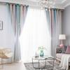 2PCS Star Curtains Blackout High Precision Curtains for Kids Girls Bedroom Living Room Colorful