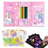 Glun Unicorn Theme Colouring & Scratch Book With Colour Pencils & Scratch Stick, Art And Craft Drawing Colour Book Set 3