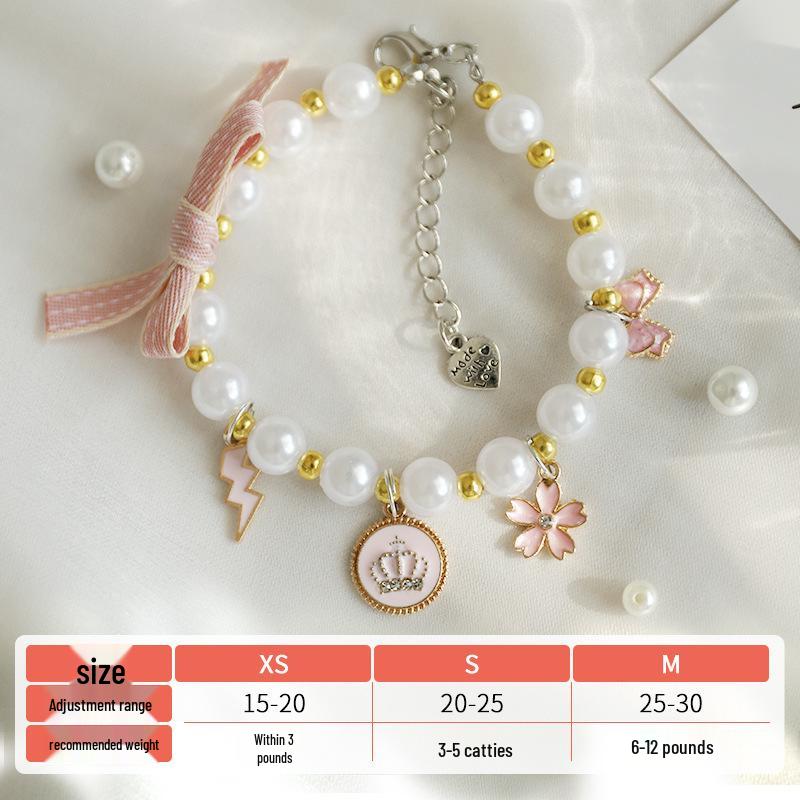 

Ожерелье из искусственного жемчуга для кошек и собак - Стильные, летние, устойчивые к укусам аксессуары и подвески Medium