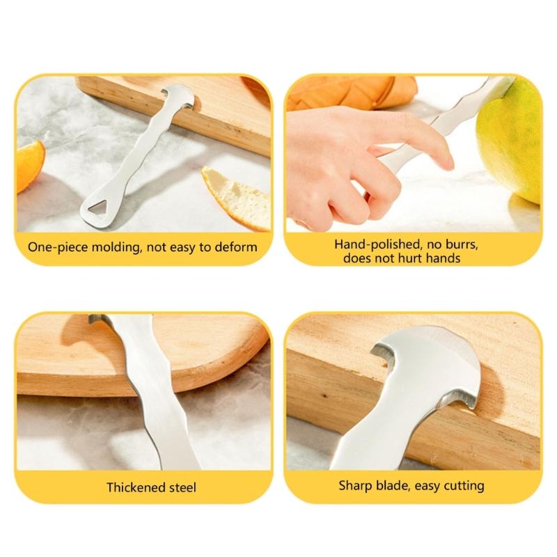 Stainless Steels Fruit Peeler Citrus Cutter Slicer Removal Tool for Quick Safe Oranges and Lemon Peeling in Kitchen Use