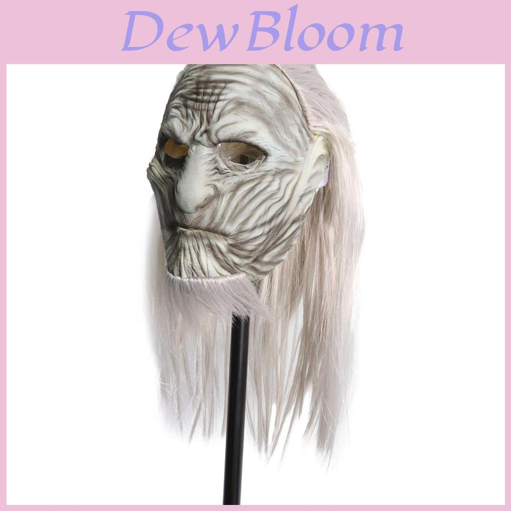 Stunning Game Of Thrones White Walker Night King Latex Mask With Realistic Long Hair