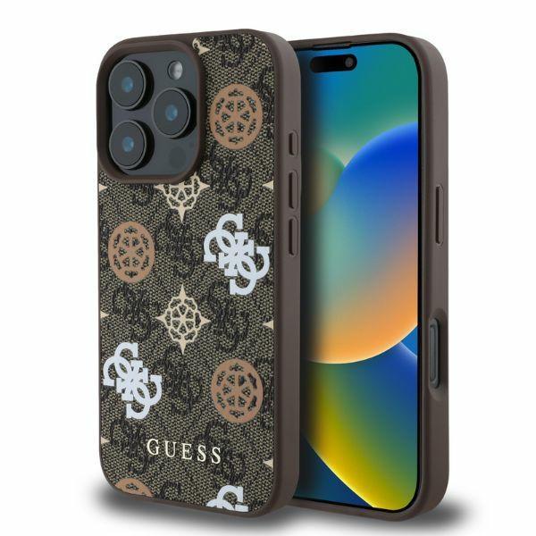 Guess Guhmp16Lp4Pwpw Iphone 16 Pro6.3 Brązowy/Brown Hardcase Peony On 4G Background Magsafe