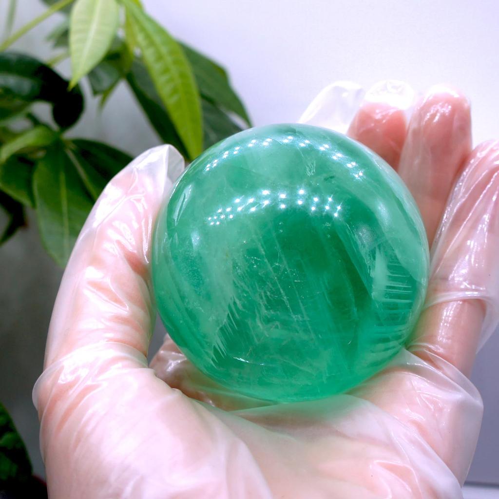 Natural fluorite highly carefully high diameter weight with green fluorite beautiful natural raw feng good decorative New gift [TANAKA YA] ball,