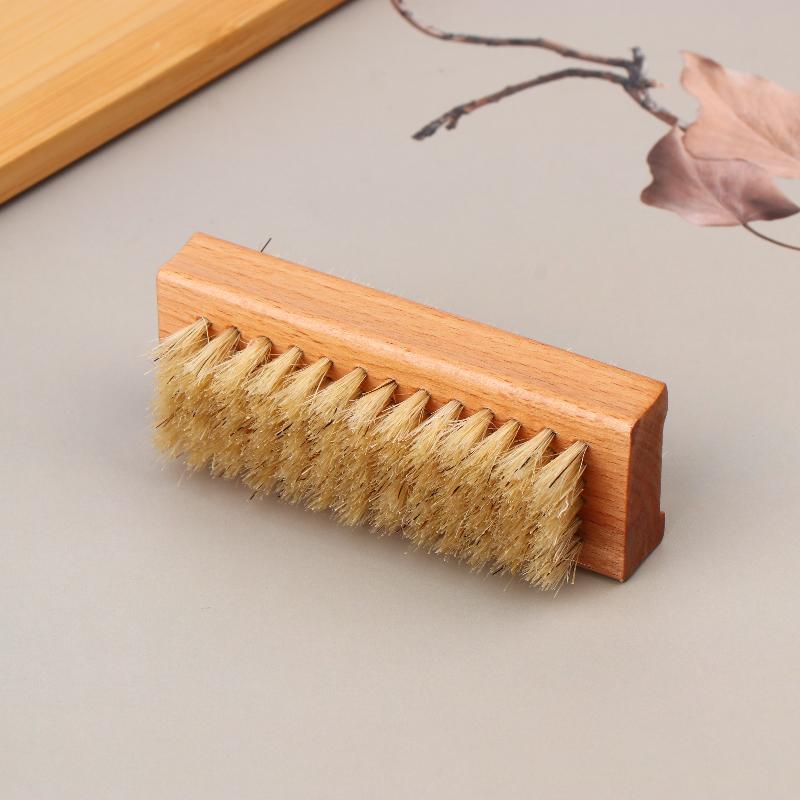 1Pcs Manicure Pedicure Wood Handle Soft Remove Dust Nail Cleaning Brush Double-Sided Nail Brush For Nail Care Scrubbing Tools