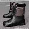 Men's Fishing Winter Thickened Padded Waterproof Comfortable Warm Lightweight Hiking Waterproof Non-slip Thick Sole Cushioning Snow Boots