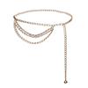 Womens Metal Waist Chain With Water Drip Rhinestones For Summer Festival Accessory