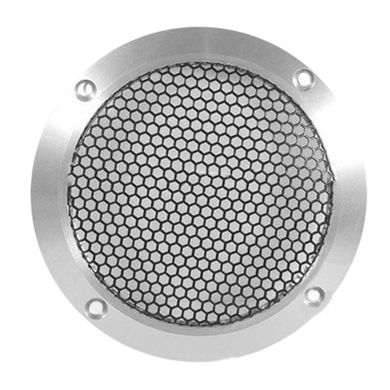 

Portable Aluminum Car Tweeter Speaker Grill Cover Full Metal Mesh Grille For Audio Enhancement 4Inch Silver (as the picture,NONE)