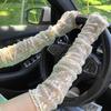 Fashion Long Lace Gloves Hollow-Out Fingerless Glove Women Sun Protection Sleeves Mesh Lace Thin Hand Cycling Gloves Gym Gloves