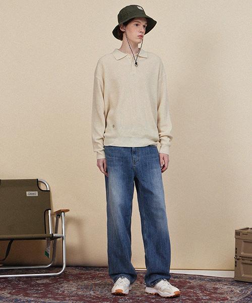 HAINT Luminous Button Collar Knit_3 Colors