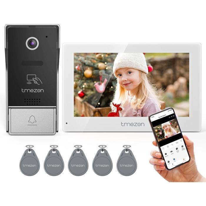 Système de vidéophone intelligent, Résolution 1080P, Fonctionnement mains libres, 1 moniteur 1 sonnette