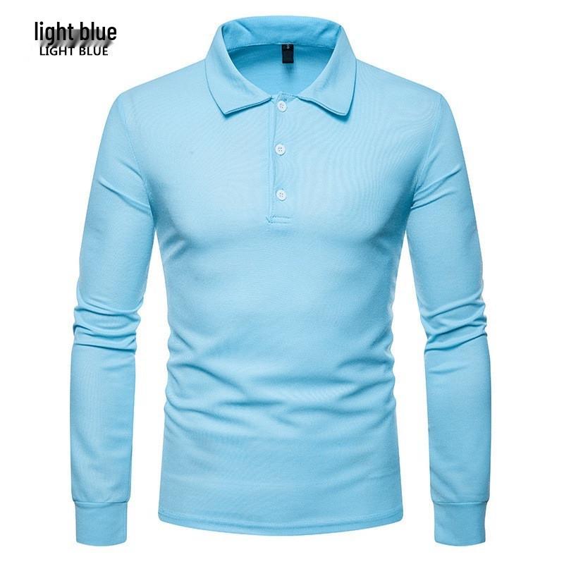 Autumn/Winter 2021 Men's Slim Fit Long Sleeve Polo with Color Turn-Down Collar