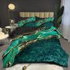 Marble Pattern Bedding Set Green Black Golden Boy Quilt Cover Washable Microfiber Soft Comfortable 2/3pcs Set Magical Gifts