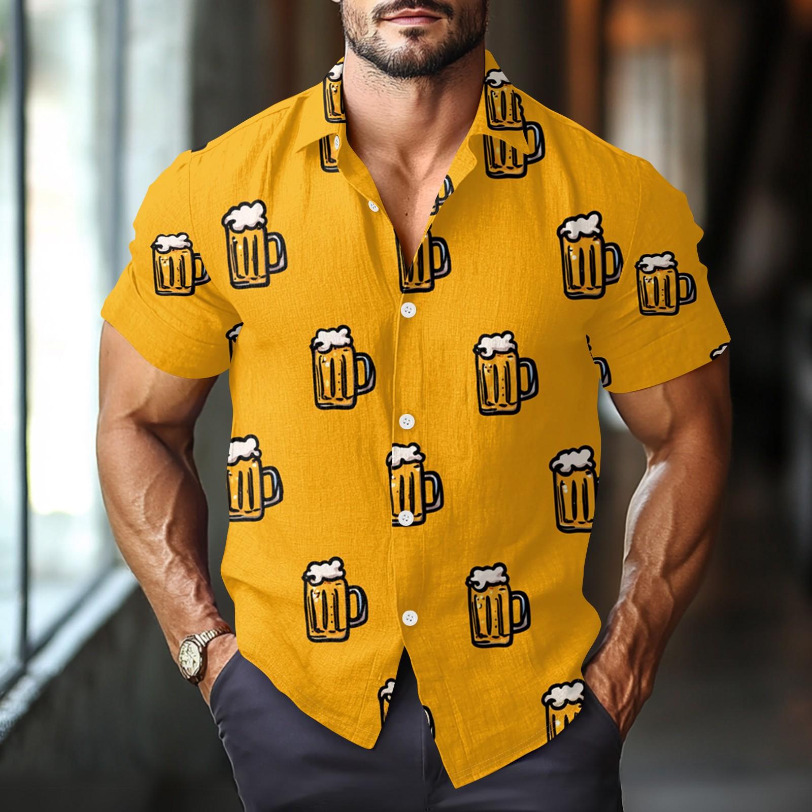 

Чоловіча повсякденна сорочка з коротким рукавом з принтом до Дня Незалежності XL