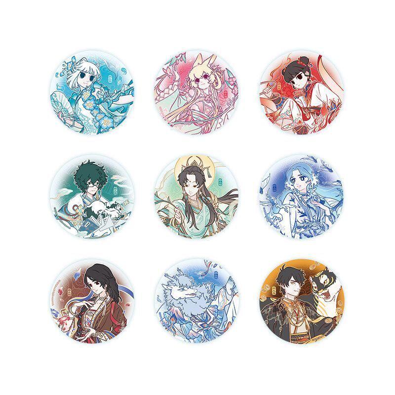 Fei Ren Zai × Jingdezhen Limited Edition Gold Matte Acrylic Anime Badge Brooch