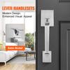 Front Door Handle, Square Entry Handle Set with Lever, No Lock, Adjustable Hole Space, Zinc Alloy Die-Casting, Reversible for Right and Left Handed