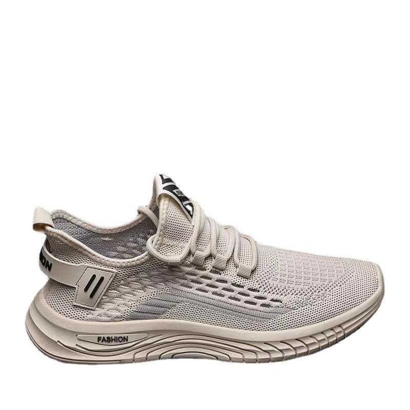 Mesh Breathable Sneakers Spring and Summer Fly-woven Lace-up Running Shoes Hollow Soft Sole Trend