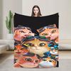 J-Jetpack Cat  Super Warm Blanket  Camping Plush Throw Blanket Street Trend Couch Chair Flannel Bedspread Sofa Bed Cover