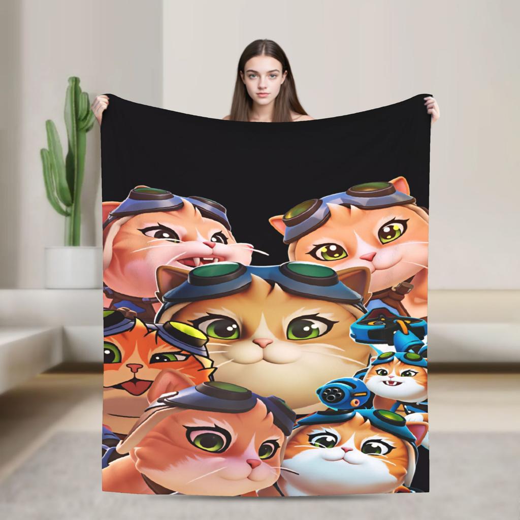 J-Jetpack Cat  Super Warm Blanket  Camping Plush Throw Blanket Street Trend Couch Chair Flannel Bedspread Sofa Bed Cover