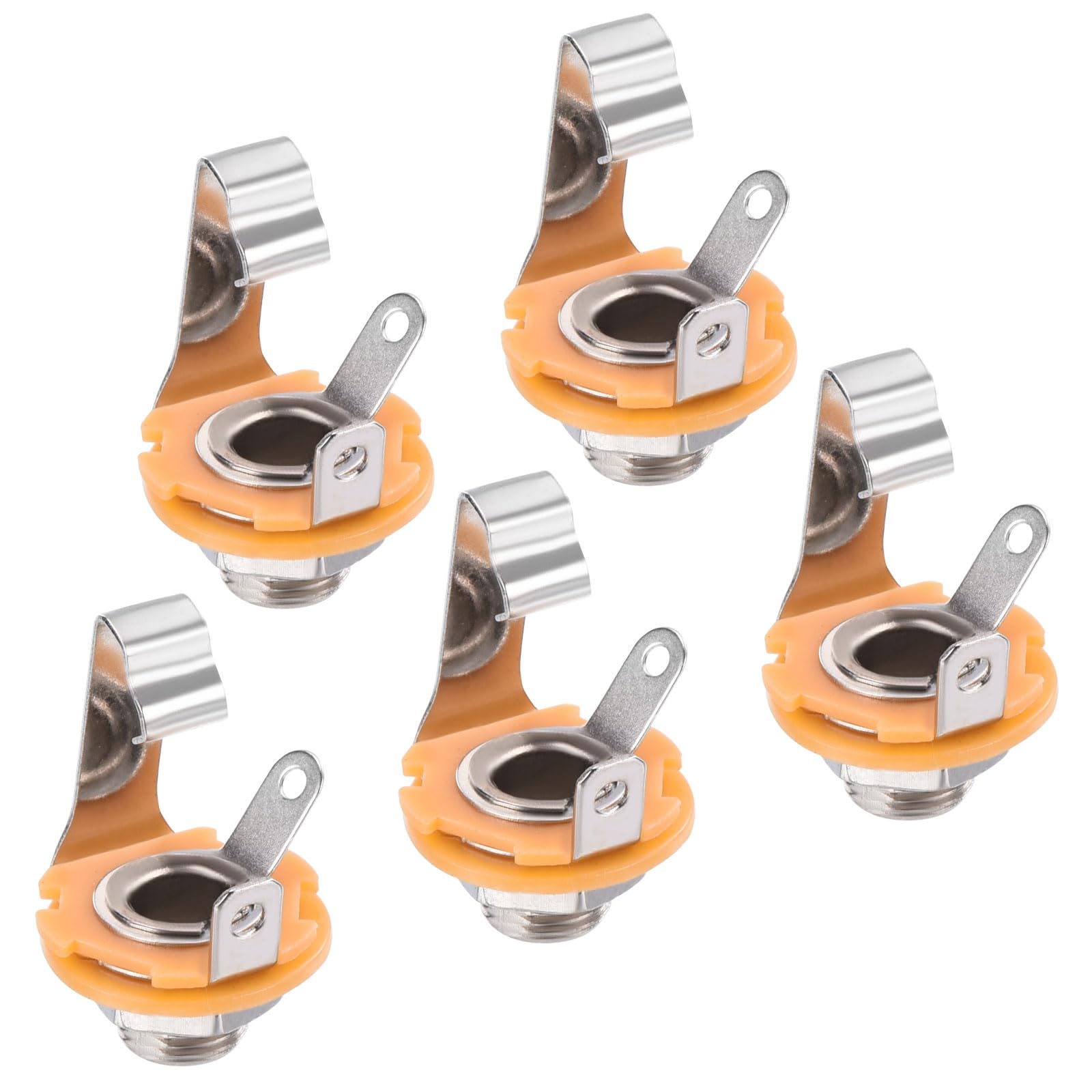 

uxcell Guitar Input Stereo Jack Mono Panel Mount for and Pack of 5 Jack, 1/4 Socket, Silver, Guitars, Basses, Speakers, Footswitches,