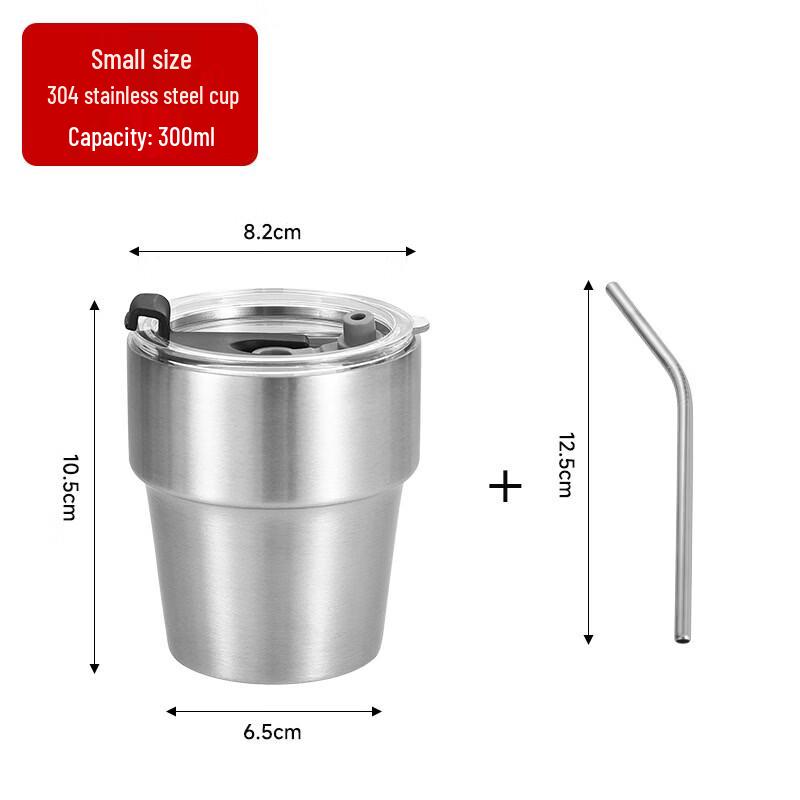 Shangqi 304 Stainless Steel Insulated Car Coffee Mug with Straw