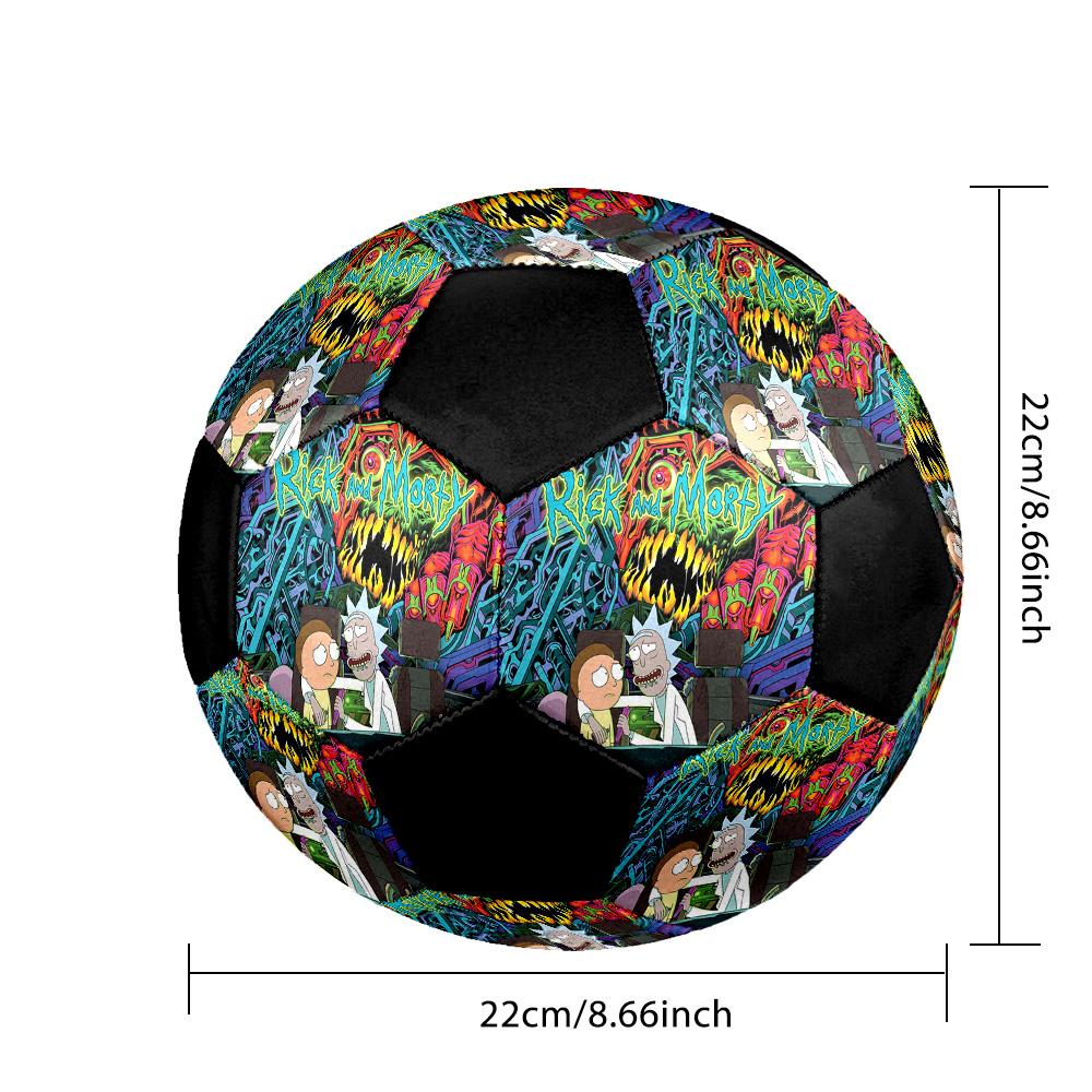 Morty Rick Indoor Soccer Ball Colorful All Ages Size 5 Machine Stitched PVC Competition Ready Durable High-Bounce