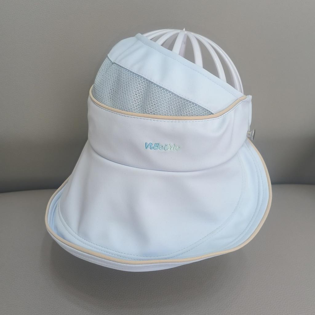Empty top sun protection hat women's summer cold silk cool feeling large brim UV protection sun hat outdoor beach leisure versatile