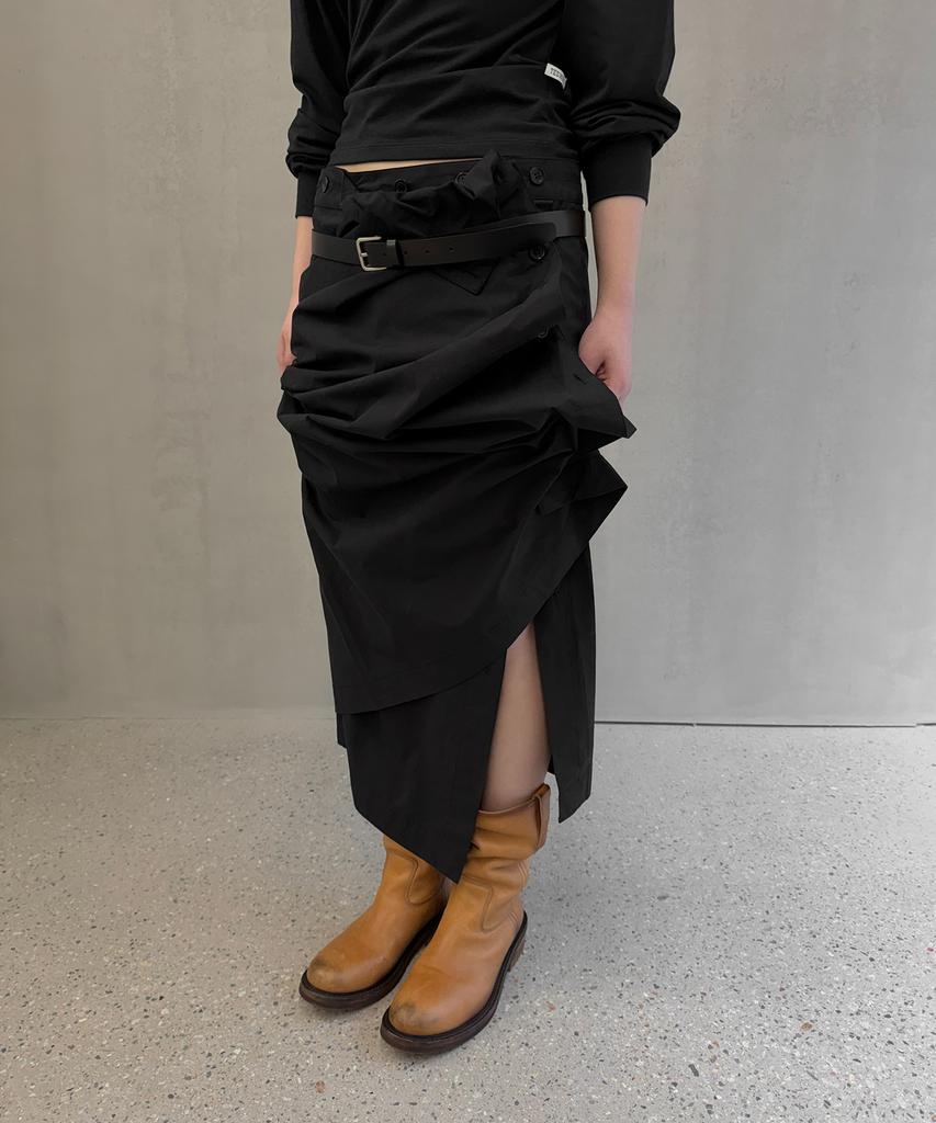 Tinsi Button Wrap Maxi Skirt