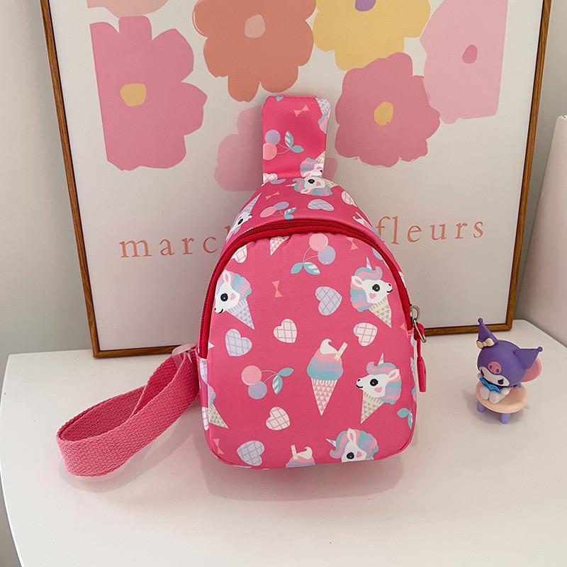 Unicorn Ice Cartoon Cream Printing Chest Bag Single Shoulder Crossbody Bag Gift
