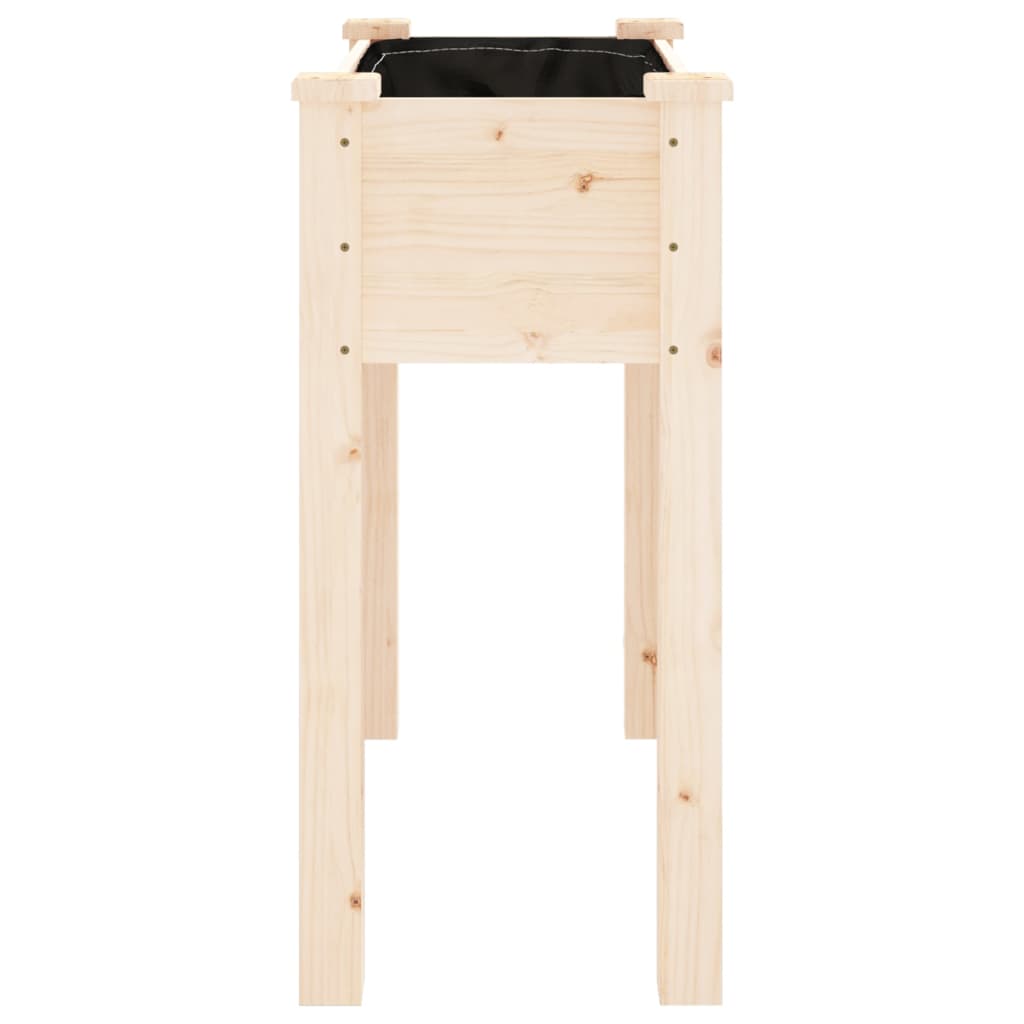 Vidaxl Flower Stand with Liner, 71X37X76 Cm, Solid Fir Wood