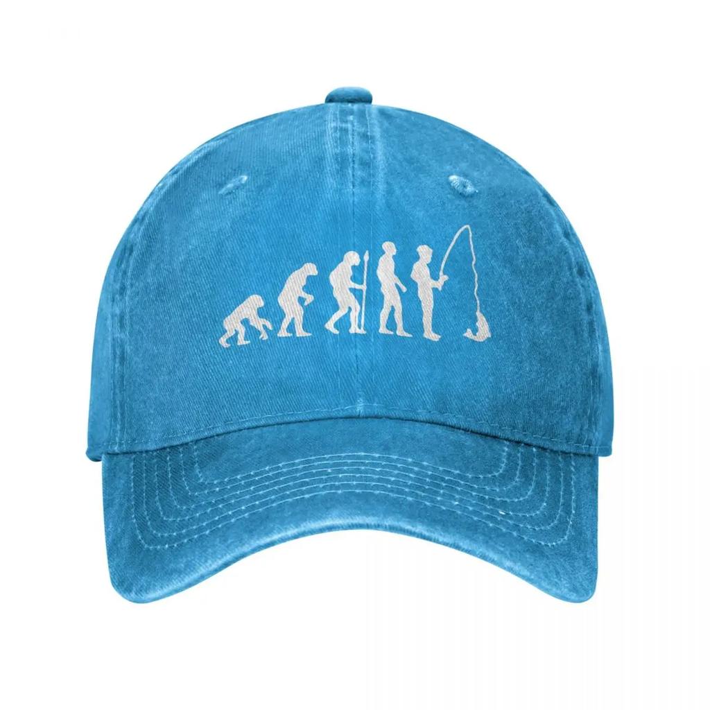 Casual Baseball Caps Snapback Hat Evolution Of Fishing Born Spring Summer Cap Fish Washed Washed Casquette Gorras Hip Hop