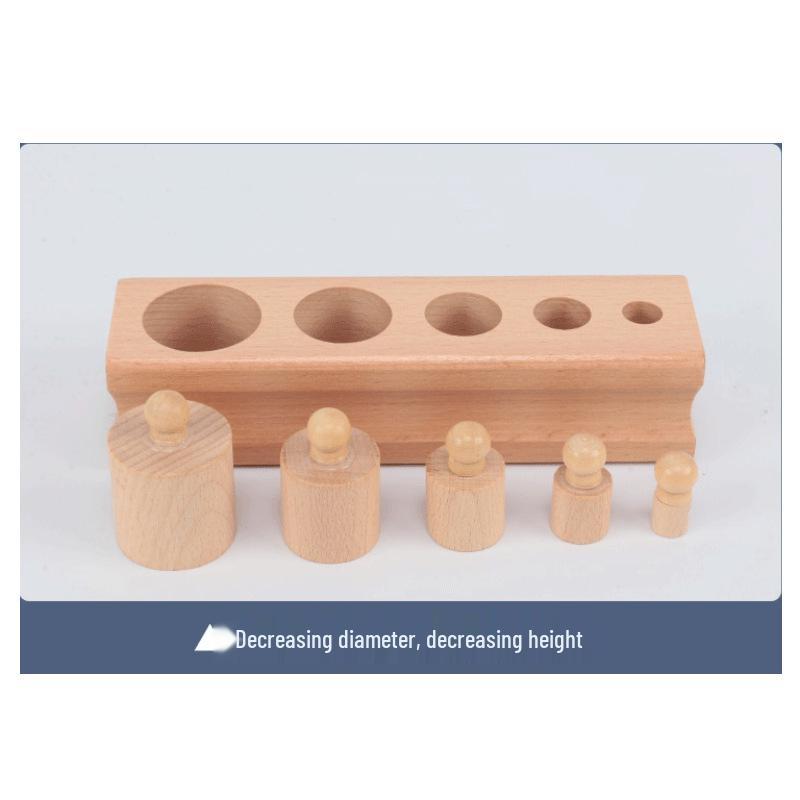 Montessori Holzsteckdosenzylinder Lernspielzeug für die frühe Kindheit und den Kindergarten