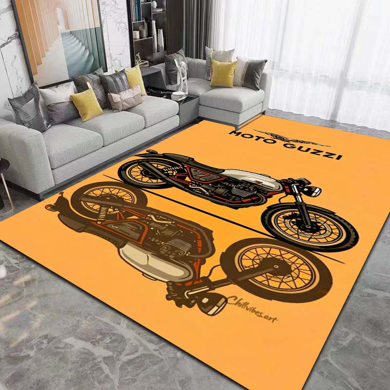 2026 Neuer Retro-Motorrad G-Guzzi Bedruckter Teppich Wohnzimmer Schlafzimmer Dekoration Couchtisch Tisch Rutschfester Eingangsteppich Geschenk