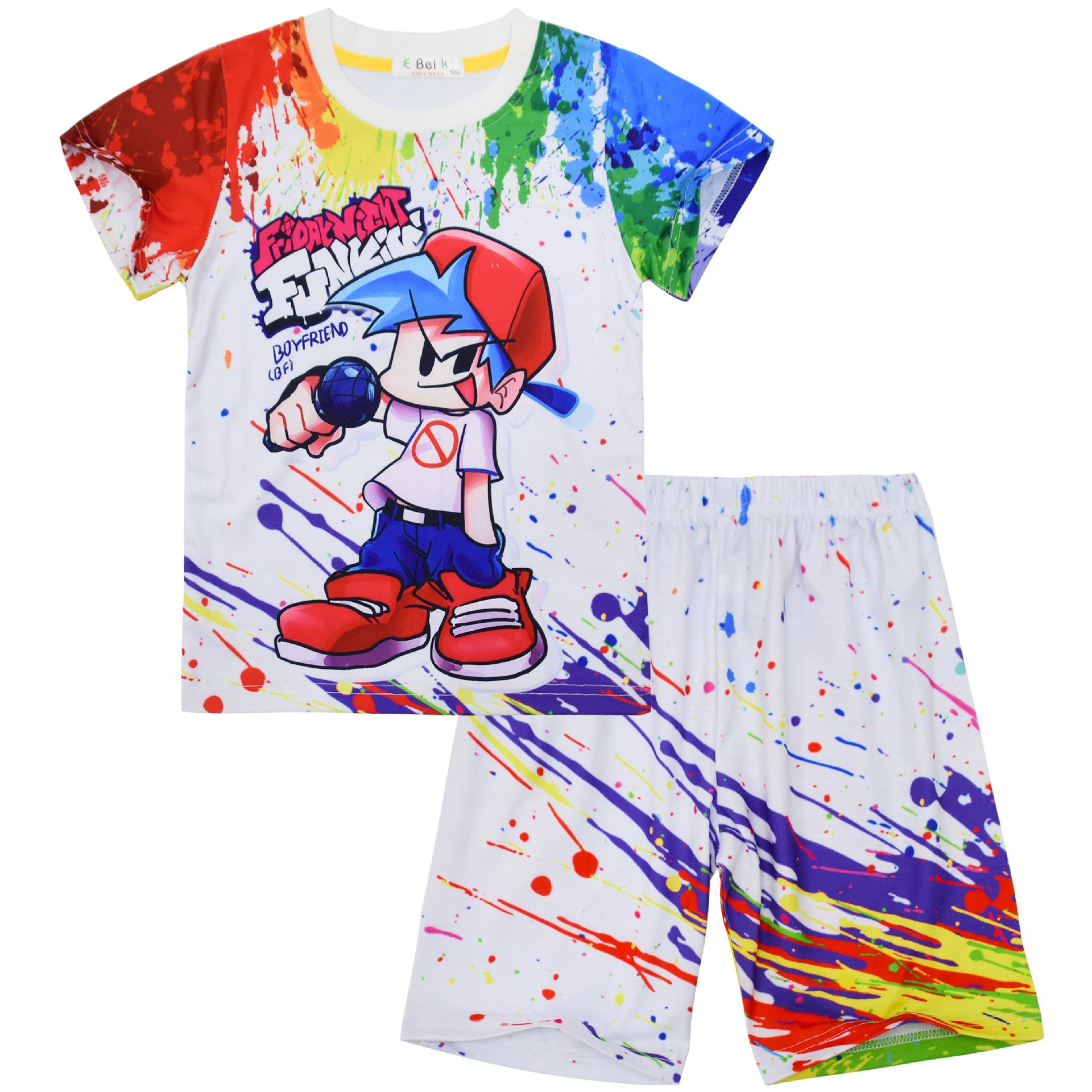 

Cartoon Digital Printing, Medium And Large Boys Short-Sleeved Set, Loungewear Set 881 140