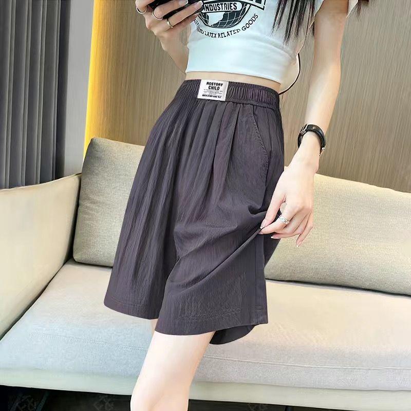 

Women s High-Waist Ice Silk Wide-Leg Shorts – Summer Casual Five-Point Yamamoto Style 3XL (145-160 jin)