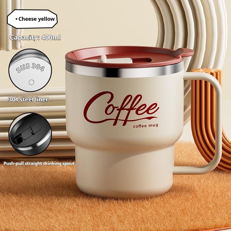400ML Milk Coffee Mug Stainless Steel Coffee Mug With Handle Portable Double Layer Sealed Leak-proof Drinking Thermal Water Cup