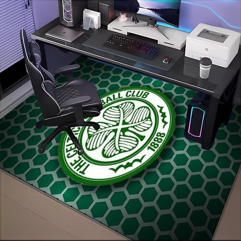 Cel-tic Football Club Crest Printed Office Carpet Chair Cushion  Entryway Rug, Rugs for Living Room, Bedroom Christmas gifts