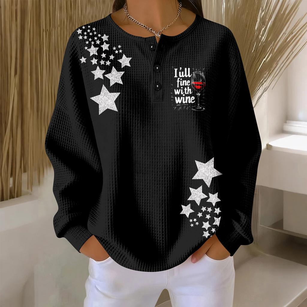 Women's Casual Shirts Long Sleeve Tops Button Up V Neck Loose Knit Fall Favorites For Women