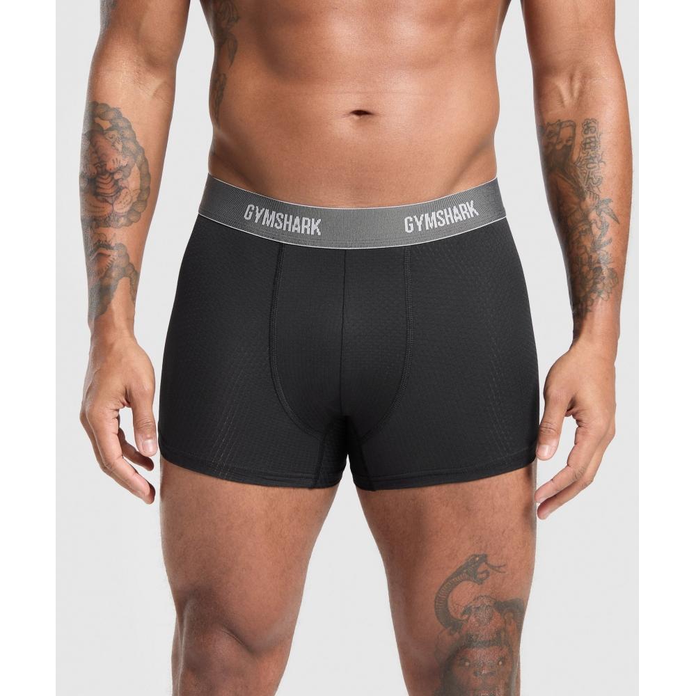 Gymshark Sports Tech Boxer 3pk Black Deep Orange Celeste Blue A5a3v Bc2t